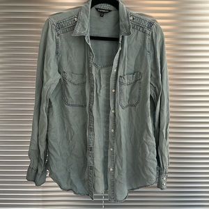 Light blue denim button up
